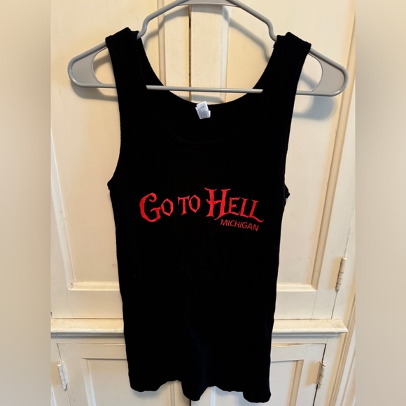 Women’s Hell Michigan Tank Top w devil tail accent black sz XL - Picture 1 of 3